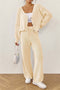 Button-down Crop Cardigan Pants Set
