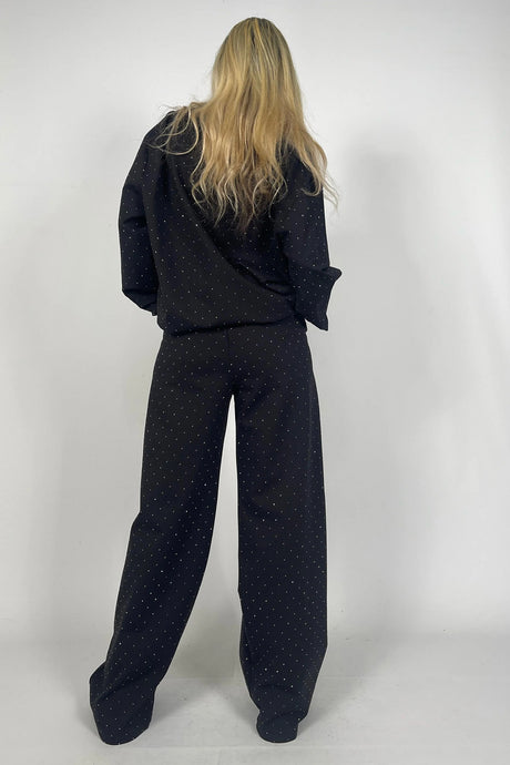 Rhinestone Sweatshirt Two-piece Outfit