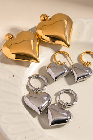 Peach Heart Drop Earrings