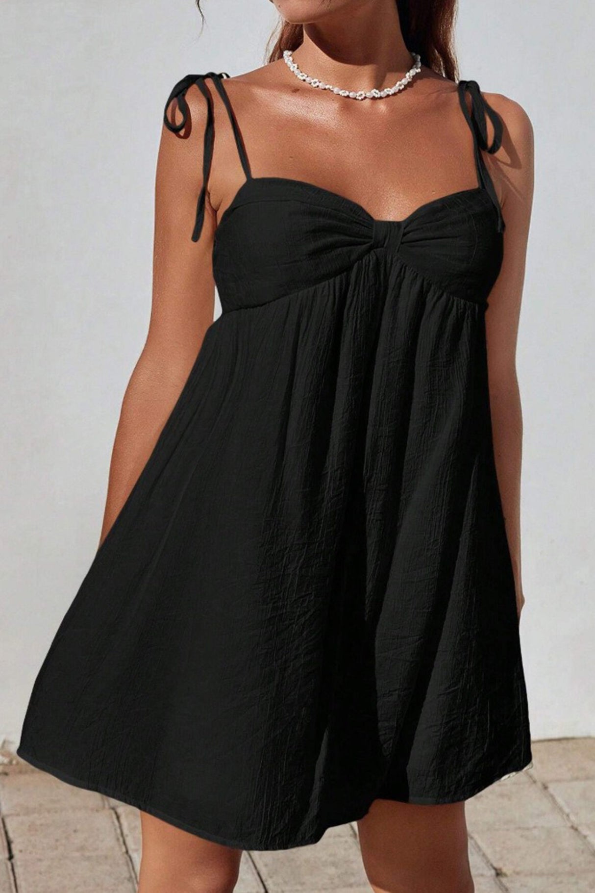 Bow Tie-up Cami Mini Dress