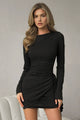 Solid Color Ruched Bodycon Mini Dress