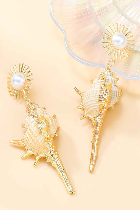 Shell Pearl Floral Earrings