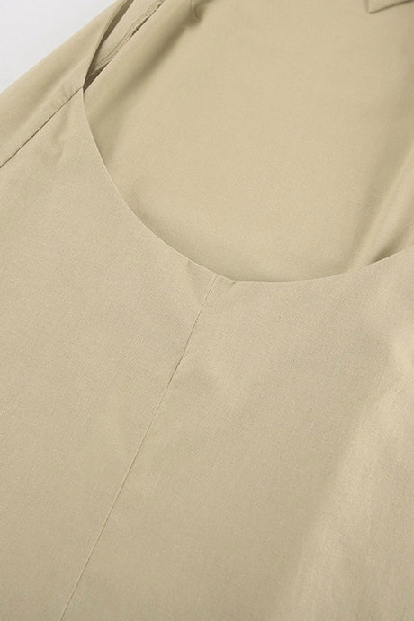 Halter Neck Backless Cotton Linen Dress