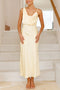 Arolora Satin Cowl-Neck Cami Dress
