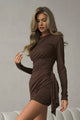 Solid Color Ruched Bodycon Mini Dress