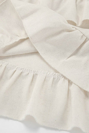 Halter Neck Tiered Cotton Linen Mini Dress
