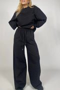Rhinestone Sweatshirt Two-piece Outfit