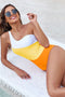 Arolora One-Shoulder Colorblock One-piece Swimsuit