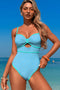 Arolora Vintage Textured Hollow-Out One-Piece Swimsuit