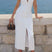 Arolora Lapel Sleeveless Single-breasted Midi Dress