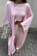 Solid Color Comfy Three-piece Outfit