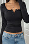 Lacework Button-down Ribbed Knit Tops