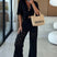 Arolora Lace Lapel Blouse Two-piece Set