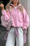 Polar Fleece Lapel Zip-up Sweatshirt
