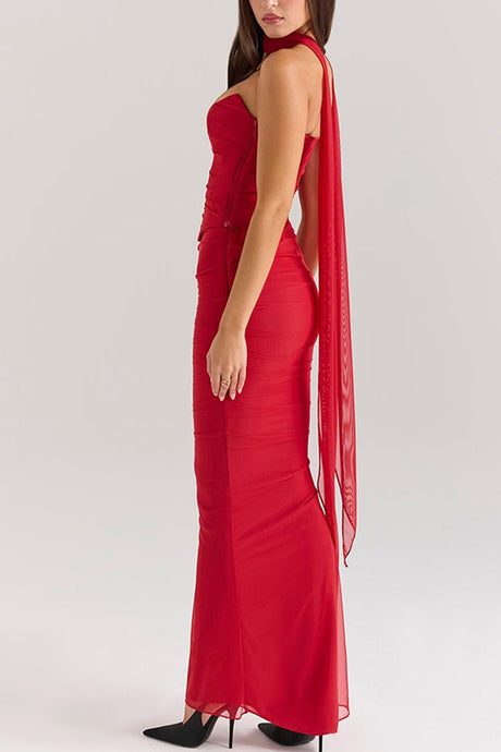 Mesh Corset Vest Pack Hip Skirt Set