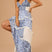 Arolora Floral Print Lace Patchwork Cami Dress