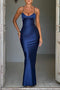 Satin Low Cut Tie-back Cami Dress