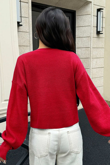 Candy Color Long Sleeve Knitted Cardigan