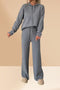 Solid Color Hooded Sweatshirt Wide-leg Outfit Set