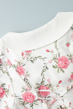Arolora V-Neck Puff Sleeve A-line Ruffle Mini Dress
