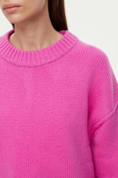 Round Neck Solid Color Pullover Sweater