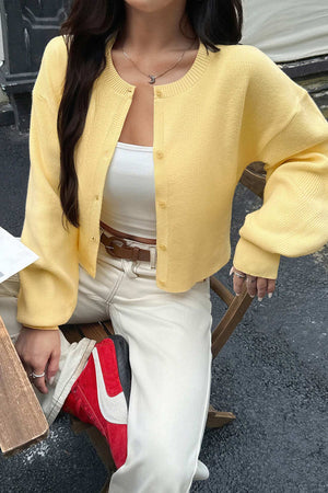 Candy Color Long Sleeve Knitted Cardigan