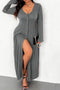Flare Sleeve Single-breasted Knit Dress