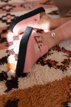 Distressed Denim Closed-toe Slip-on Flat