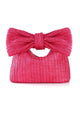 Arolora Bow Hand Made Straw Woven Clutch