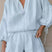 Arolora V-neck Lantern Sleeve Cotton Shirt Set