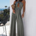 Arolora Criss-cross Halterneck High Waist Jumpsuits