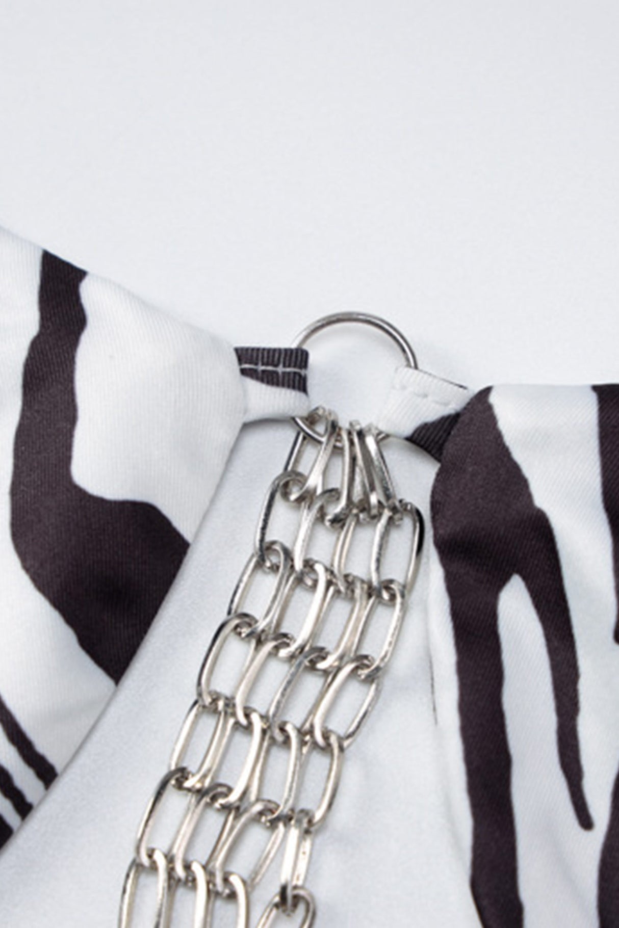 Animals Print Tie-back Chain Bikini Suits