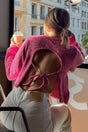 Arolora Backless Tie-up Pullover Sweater