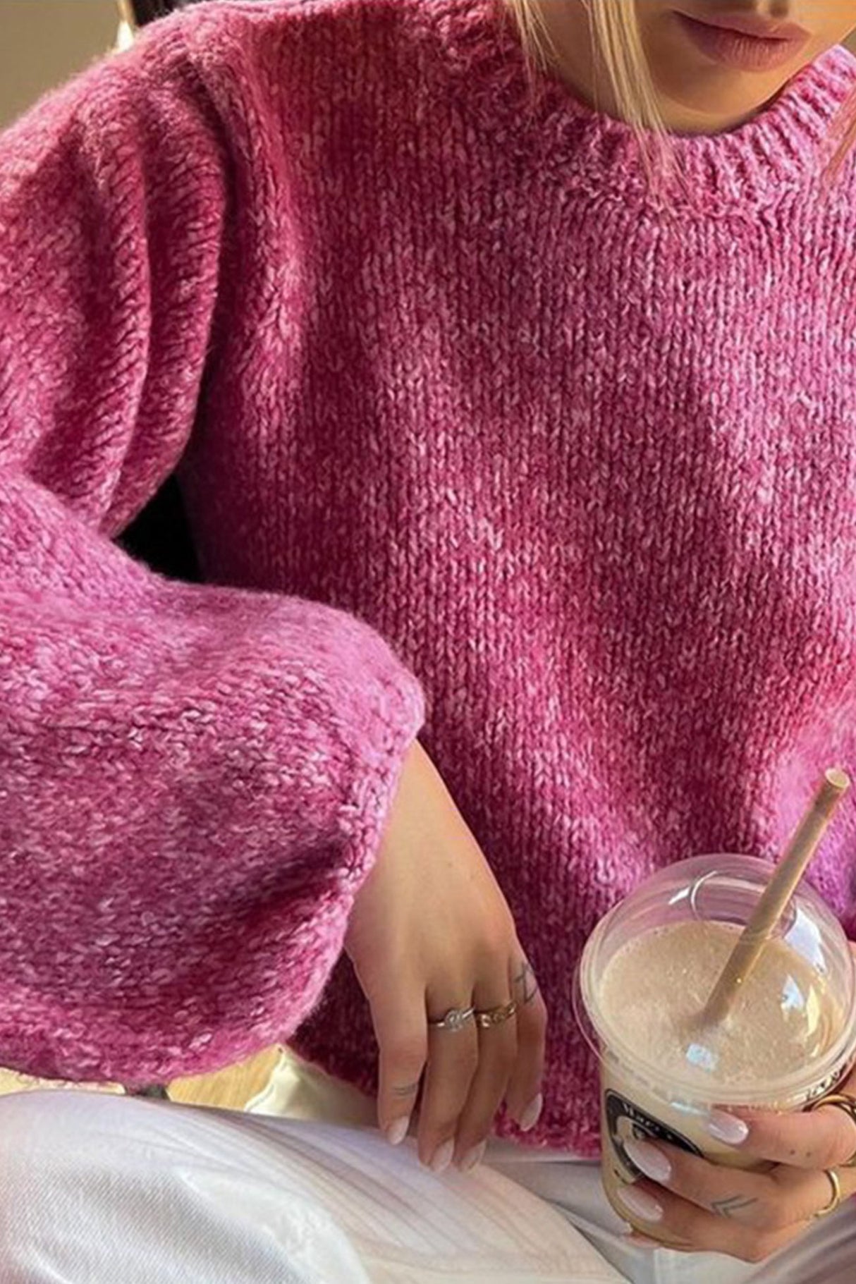 Arolora Backless Tie-up Pullover Sweater