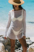 Arolora backless-long-sleeve-cover-up-mini-dress