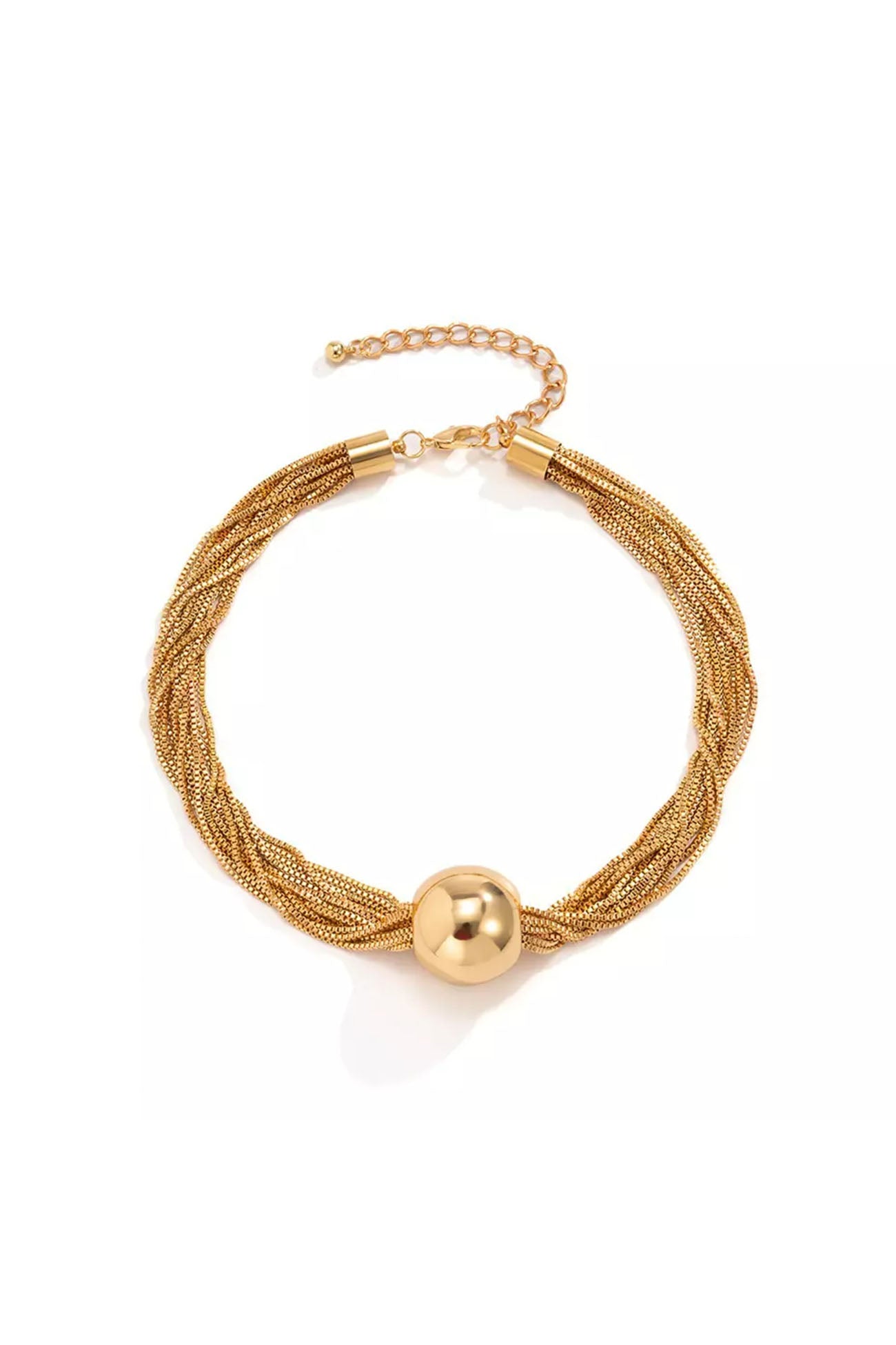Ball Pendant Twisted Layered Necklace
