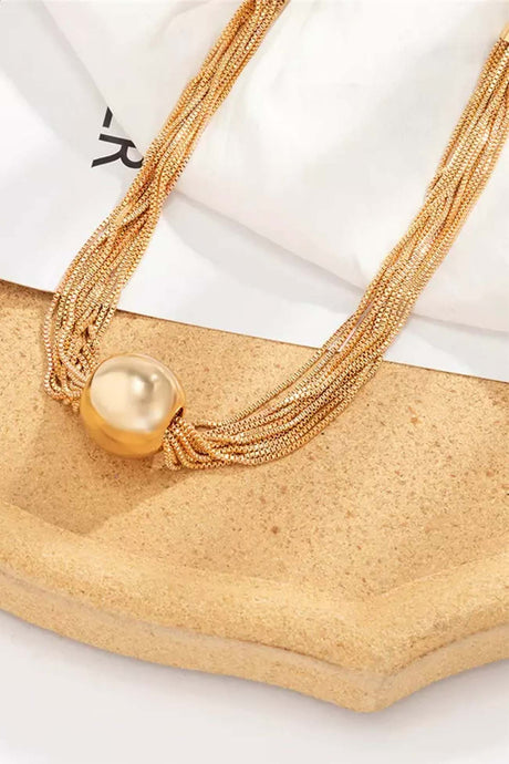 Ball Pendant Twisted Layered Necklace