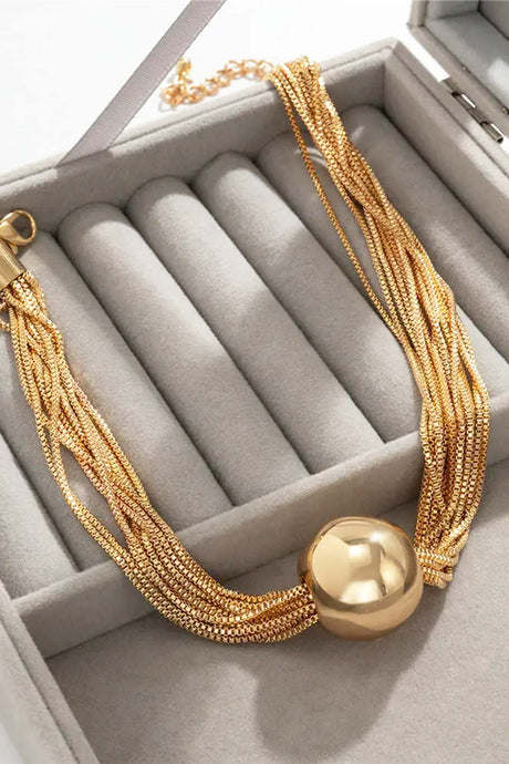 Ball Pendant Twisted Layered Necklace