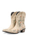 Cactus Embroidery Studded Mid-Calf Boots