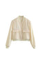 Solid Color Pocket Stand Collar Jacket