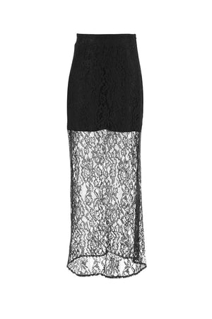 Black Lace Midi Skirt