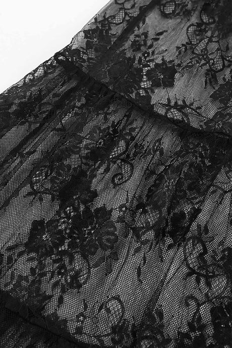 Sheer Lace High-Waisted Skirt