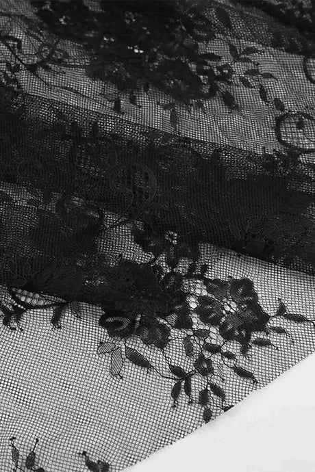 Sheer Lace High-Waisted Skirt