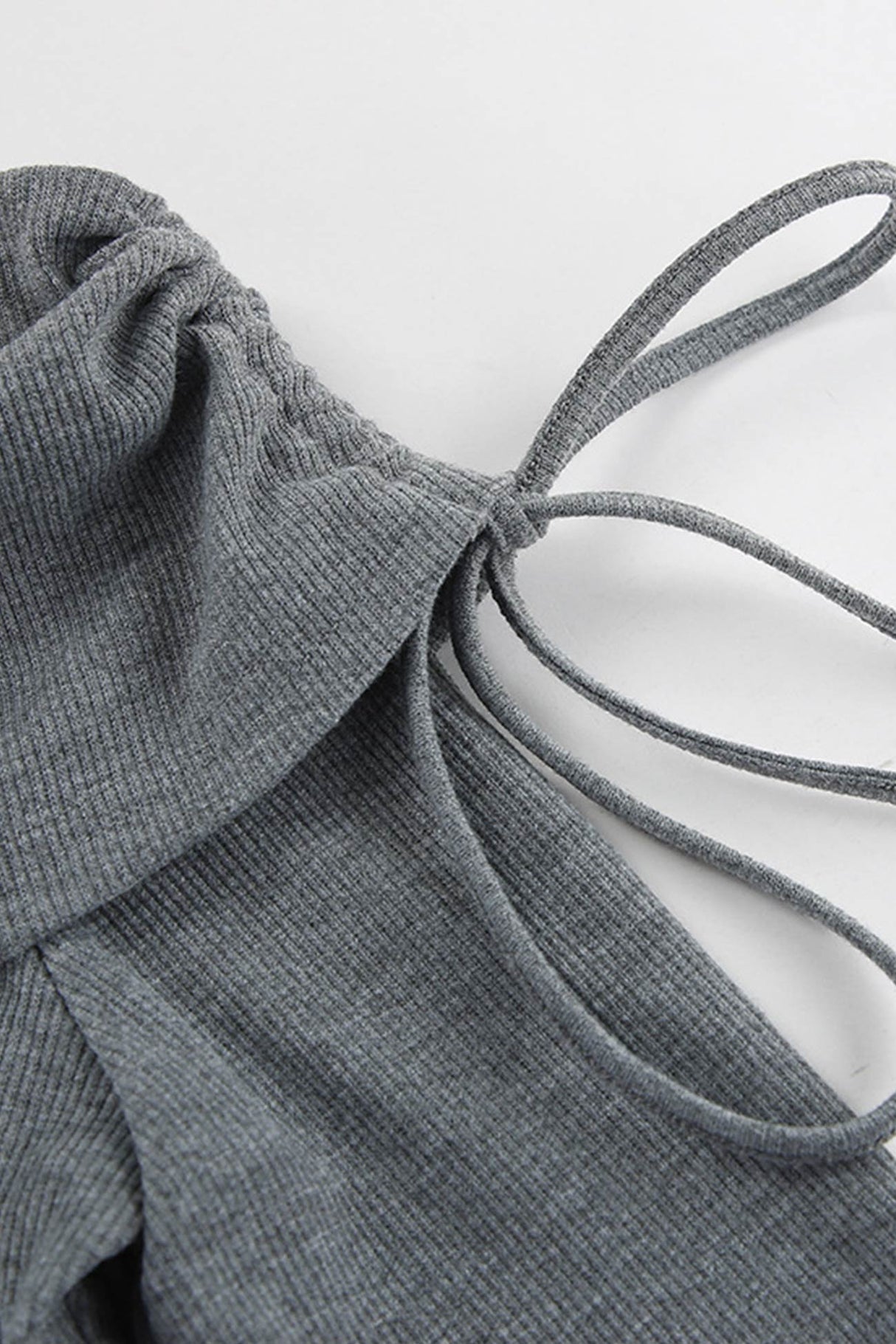 Arolora boat-neck-drawstring-slit-dress