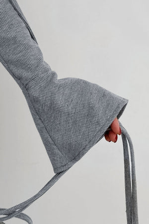 Arolora boat-neck-drawstring-slit-dress