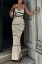 Arolora bohemia-contrast-knit-cotton-pack-hip-dress