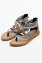 Bohemia Pattern Ankle Strap Zipper Thong Sandals