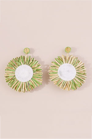 Bohemian Raffia Braided Floral Earrings