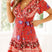 Arolora Bohemian V Neck Tie-waist Slit Mini Dress
