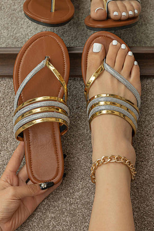 Boho Metallic Thong Sandals